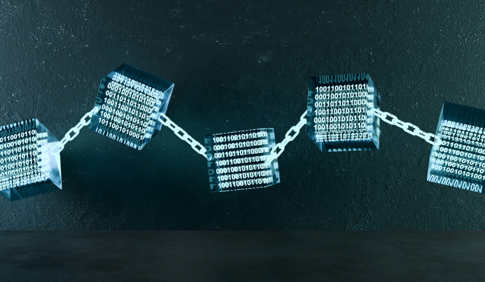 3D Illustration Blockchain Kette